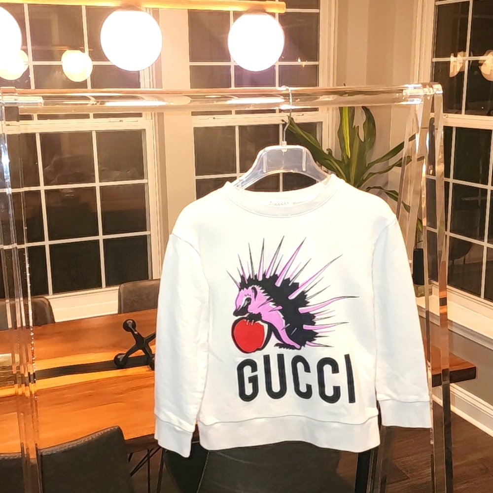 GUC Gucci Hedgehog Print light cream sweatshirt, Original $450